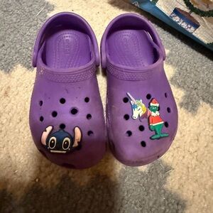 CROCS Kids Purple Clogs with Fun Charms